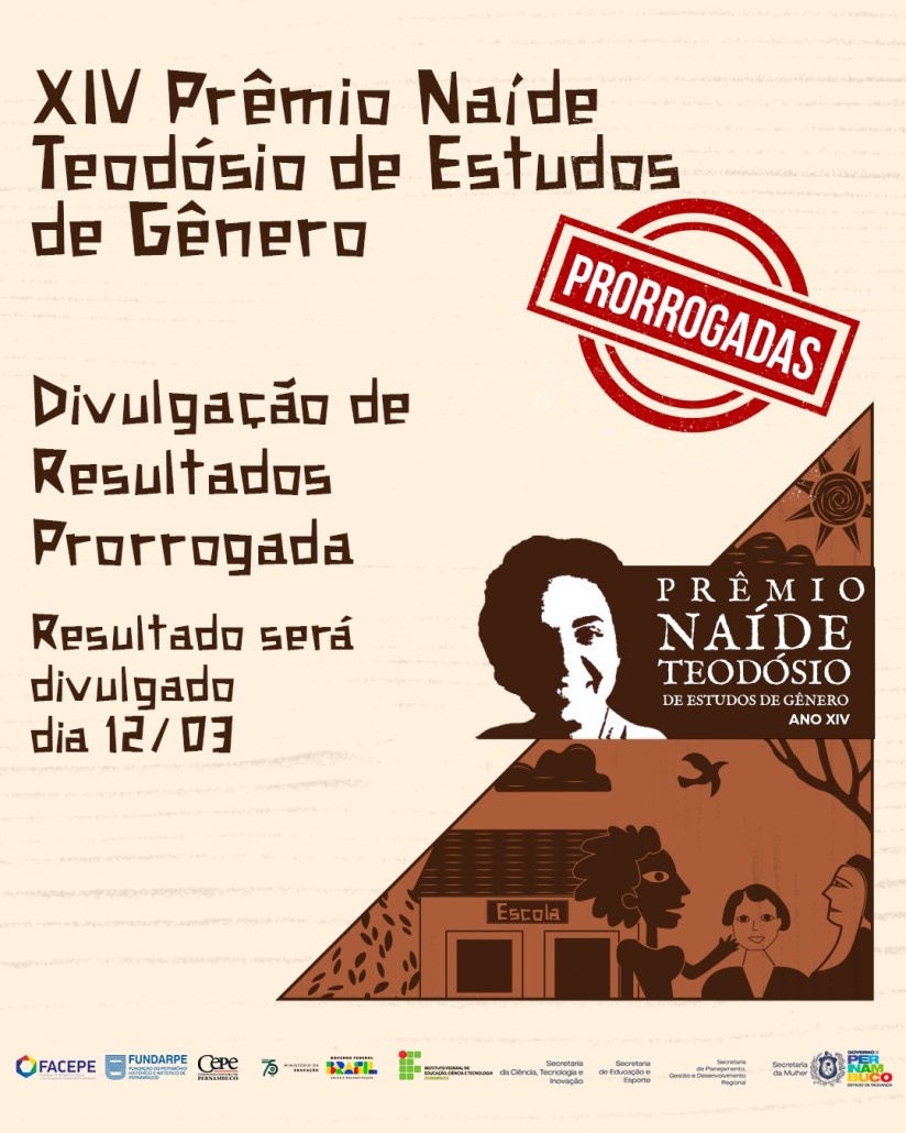 Prorrogado resultado preliminar do Prêmio Naíde Teodósio de Estudos de Gênero
